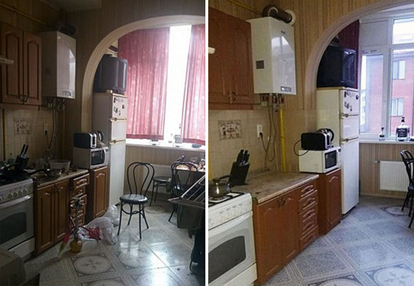 Генеральная уборка кухни в большой квартире Генеральная уборка кухни в большой квартире